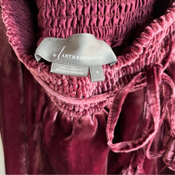 Anthropologie Gloria Velvet Joggers in Wine Bordeaux Size S - Picture 5 of 10
